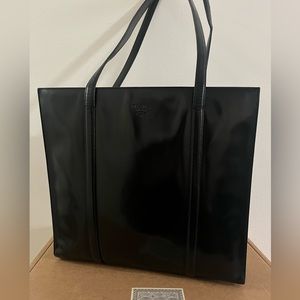 Vintage Black Prada Leather Tote - 1995